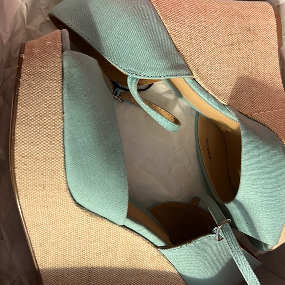 Wedge shoe color teal